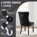 5 Pieces Modern Luxury Glass Dining Set, Minimalist Rectangle Dinner Room Set for 4, 47'' Black Glass Top Kitchen Table Set with Black Tufted Chairs, for Small Apartment Home