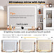 Vanity Desk with 29.53" HD Lighted Mirror, 47.24" Big Modern Vanity Desk with Mirror and Lights, Makeup Vanity with 5 Drawers and Storage Shelves and Charging Station, White