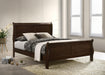 Home Furnishings - Louis Philippe - Wood - Queen Sleigh Bed with Curved Details, Slim Legs, Traditional Style, Geometric Form - Bedroom - Cappuccino - 202411Q