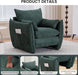 Chenille Oversized Accent Chairs, Modern Oversized Armchair with Removable Pillow, Comfy Living Room Chair with Side Pocket Storage for Bedroom, Office, Green