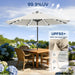 Durable Solar Led Patio Umbrellas with 32LED Lights 9FT (Light Beige)