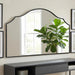 Black Scalloped Wall Mirror: 47"X31" Large Wooden Fireplace Mirror