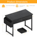 32 Inch Small Desk with Drawers, Black