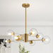 8-Light Globe Sputnik Chandelier Modern Gold Sputnik Chandelier Mid Century Globe Pendant Light Brushed Brass Finished with Clear Glass Lampshade Chandeliers for Kitchen Bedroom