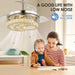 Crystal Ceiling Fan with Lights and Remote, Dimmable Fandelier