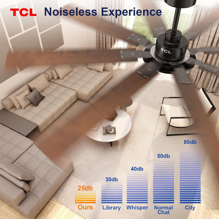 72-Inch Matte Black Ceiling Fan Wireless Lighting