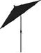 12-Year-Non-Fading, 9Ft Premium Sunbrella Patio Umbrella, Hand-Crank, Button-Tilt, Black Frame, Black Fabric