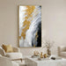 Large Hand-Painted Black and White Abstract Oil Painting on Canvas for Entrance-Hall, Framed Minimalist Wall Art for Living Room, Gold 3D Textured Office Wall Picture for Bedroom Kitchen Home Decoration 28X56Inch