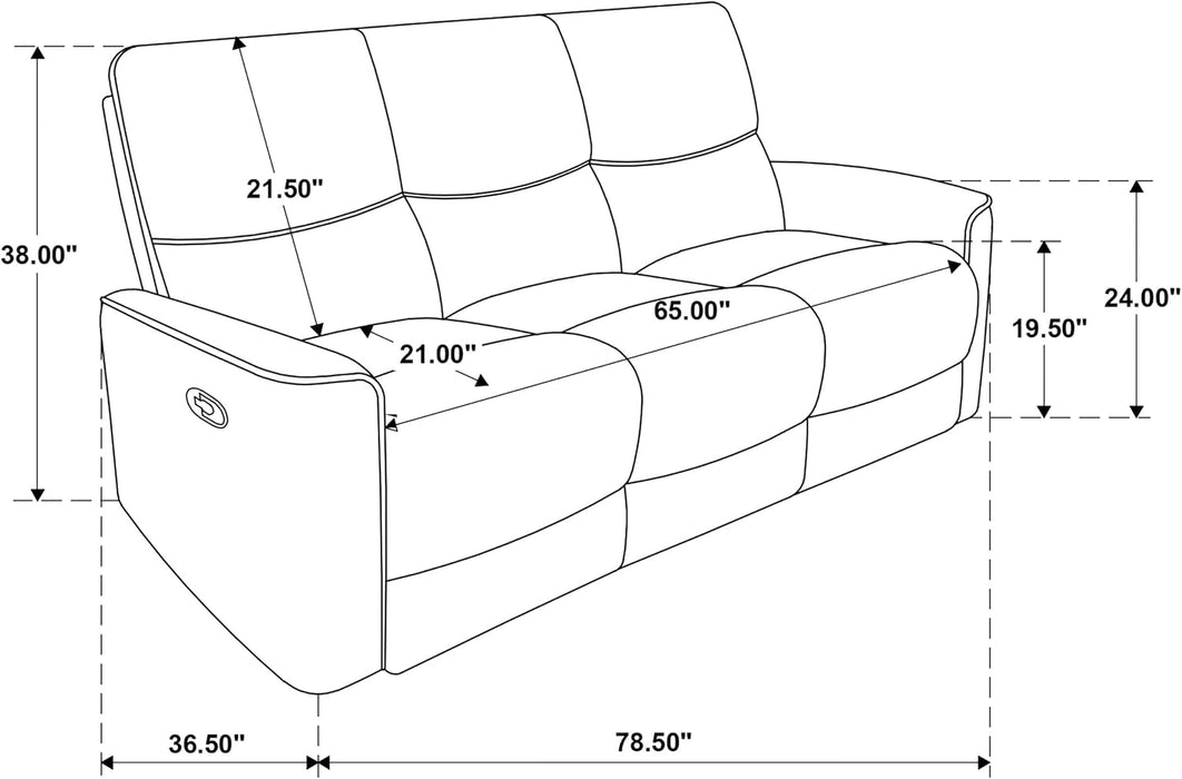 Home Furnishings - Navarro - Wood and Metal - Reclining Sofa with Channel-Tufted Backrest, Foam Padding, Attached Cushions and Manual Recline - Living Room - Burnt Orange - 609574