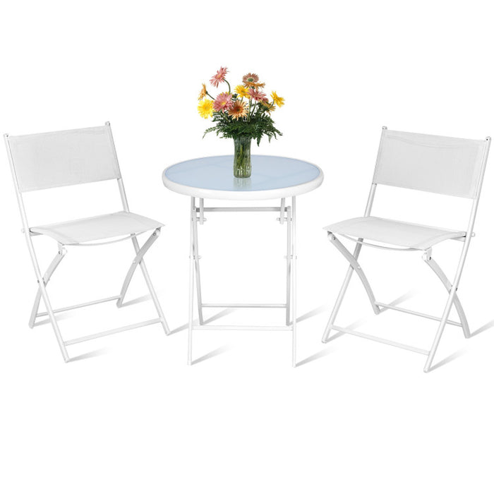 3 Pieces Patio Folding Bistro Set for Balcony or Outdoor Space