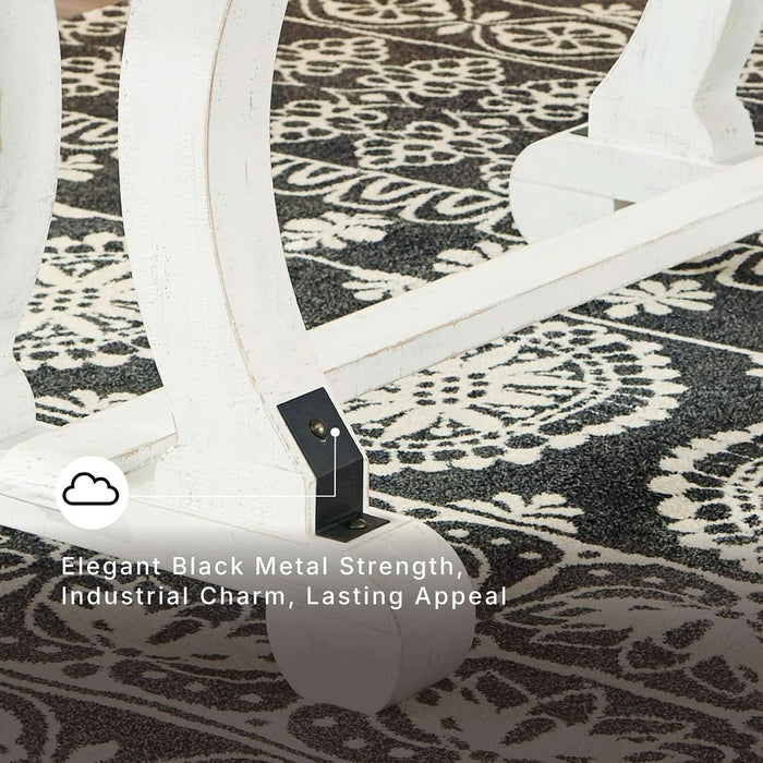 Signature Design by Ashley Valebeck 1-Piece Dining Table, Farmhouse Trestle
