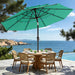 9Ft 3-Tier Patio Umbrellas, Outdoor Umbrella with 8 Sturdy Ribs UV Protection Windproof, Market Table Umbrella W/Push Button Tilt & Crank for Pool, Porch, Deck, Garden(Aruba Blue)