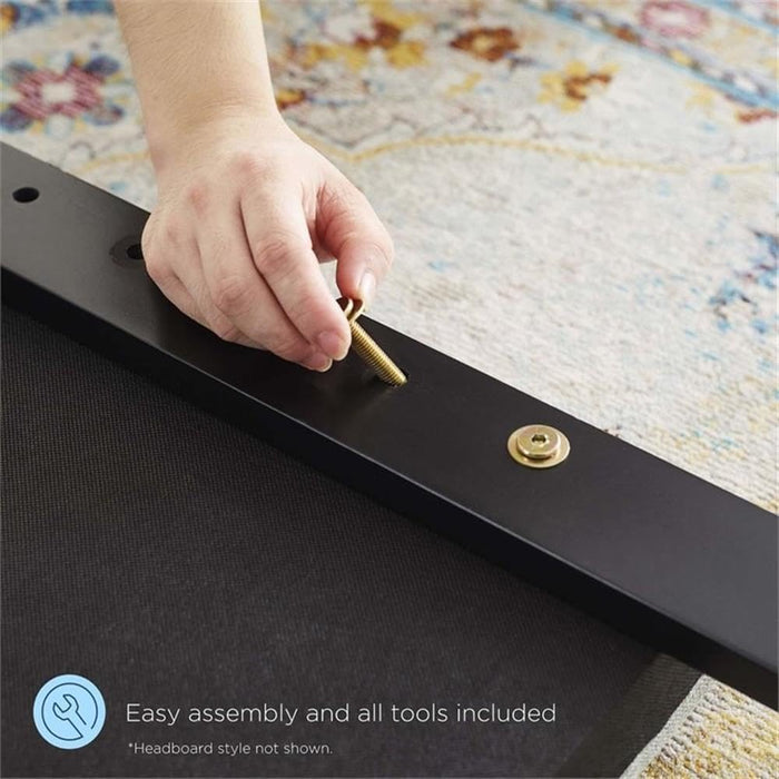 King Modern Rubberwood and MDF Headboard in Walnut