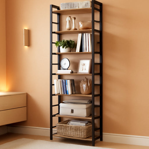 84 Inch Tall IndustrialGrade Bookcase Rustic Brown