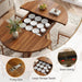 43"-59" Extendable round Dining Table for 4-8, Cross Leg | Modern Kitchen Oval Dining Table with Removable Leaves, Wood Base with Storage Shelf for Kitchen Living Room, Walnut