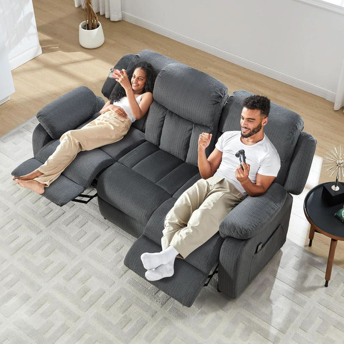 Reclining Couch, Power Reclining Sofa with Dual Wingback, 3 Seater Recliner Sofa, Recliner Couches for Living Room(Dark Gray)
