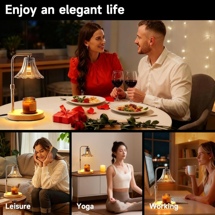 Candle Warmer Lamp with Timer Height-Adjustable Valentine'S Day Gifts Birthday Gifts for Women and Mothers Housewarming Gifts New Home Decor 2 Bulbs