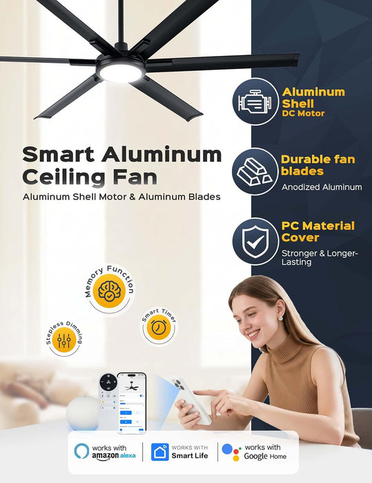 Premium 65 Inch Ceiling Fan Intelligent Climate Control
