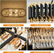 Crystal Chandelier Pendant Light Black Gold 32Inch