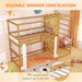 Twin Bunk Bed Jungle Gym Playhouse NaturalFinishWood