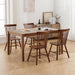 Farmhouse Style Windsor Chairs Set of 4, Vintage Kitchen & Dining Room Chairs with Spindle Back, Comfy Armless Solid Wood Side Chair for Home/Living Room/Restaurant, Walnut
