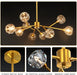 Sputnik Chandeliers for Dining Room Light Fixture over Table, Modern Crystal Chandeliers, 9 Lights Gold Lighting Fixtures for Living Room Bedroom Kitchen Island