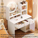 Dressing Table,Makeup Table with Drawers, Vanity Desk with Mirror and Led Lights,3 Lighting Mode,Makeup Vanity Desk,Multifunctional Makeup Writing Desk for Bedroom (80CM)