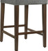 Counter Height Bar Stools Set of 3, 27" H Seat Height Upholstered Barstools, Fabric in Fog Grey
