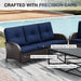 Wicker Patio Furniture Set, 6 Piece Outdoor Furniture Set with Thickened Cushions, High Back, Deep Seating, Wide Armrest, Outdoor Swivel Rocker Chairs for Porch, Deck