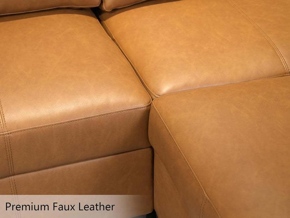 Brown Durable Modular Sectional Sofa With HiddenStorage