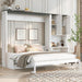 Queen Murphy Bed With Sofa Desk Storage WhiteGlossFinish