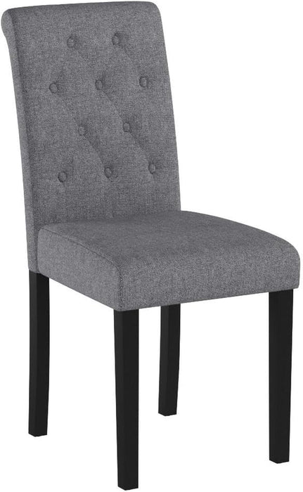 Set of 4 Upholstered Fabric Dining Chairs with Button-Tufted Details Living Room Chairs(Gray)