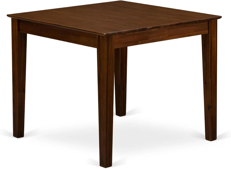 36x36 SquareEdge Solid Antique Walnut Dining Table