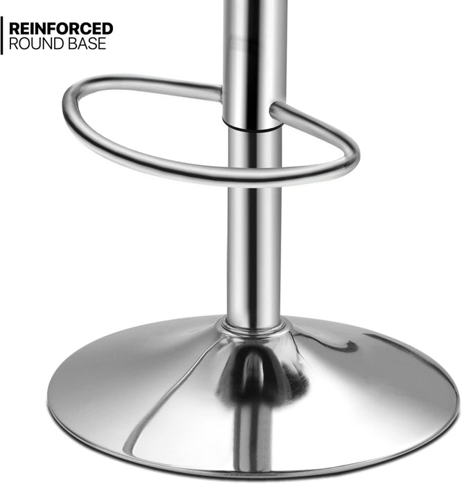 Adjustable Bar Stools Set of 2 PU Leather Swivel Counter Height Modern Square Island Barstool with Back for Kitchen Counter Chairs, Cyan