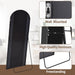 Full Length Mirror, 70"X26" Arched Full Body Floor Mirror with Stand, Hanging or Leaning, Standing, Wall Mounted with Aluminum Frame for Bedroom Living Room (Black)