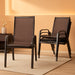 24.4" Wide Outdoor Patio Stackable Chairs Set of 4, Brown