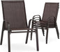 24.4" Wide Outdoor Patio Stackable Chairs Set of 4, Brown