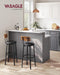 VASAGLE Bar Stools Set of 2, Barstools 29.7 Inches with Back, Modern Basic | Bar Height Stools, Bar Chairs, Steel Frame, Easy Assembly, Rustic Brown and Black, BARNET Collection ULBC069B81