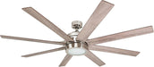 Ceiling Fans Xerxes Modern 62 Inch Ceiling Fan with Light, Remote Control Fan, LED Indoor Fan with 8 Blades, French Oak and Gray Oak Blade Finish Options, Brushed Nickel (50608-01)
