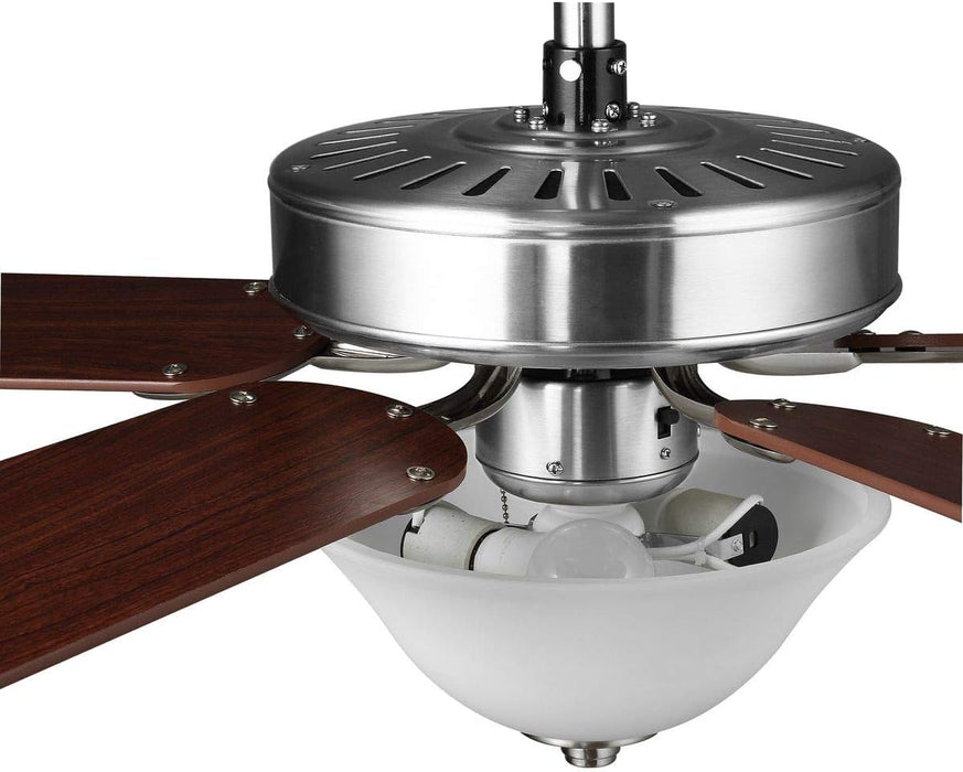 Airpro Collection 52'' Five-Blade Ceiling Fan with White Etched Light Kit
