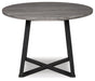 Centiar Mid Century round Dining Room Table with Metal Legs, Gray & Black
