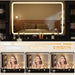 Fluted Glass Vanity Desk 55Inch Illuminated Mirror