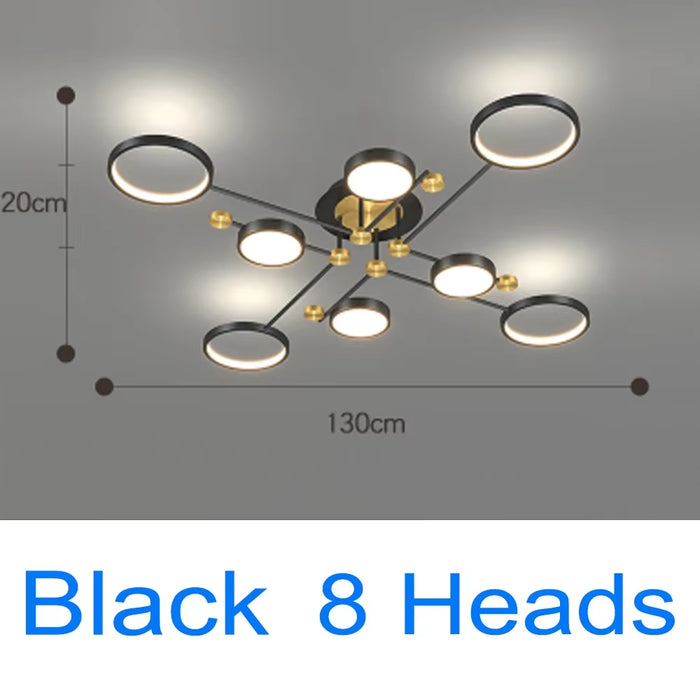 Modern Pendant Light LED Nordic Lamp Gold Black Hanging Chandelier Ceiling Lights Dimming Remote Control Lighting Fixture