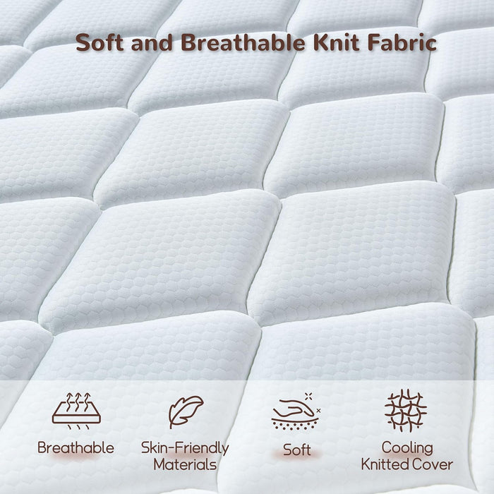 Full Size Mattress, 12 Inch Memory Foam, Independent Spring, Soft and Comfortable Medium Firm Hybrid Mattress in a Box, Pressure Relief