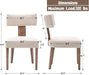 Mid Century Modern Dining Chairs Set of 2, Upholstered Wooden Dining Room Chairs, Farmhouse Kitchen Chairs, Accent Armless Side Chairs with Curved Back for Living Room, Beige Linen, 2PCS