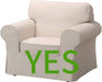 Ektorp Armchair 5 Color Cotton Cover for the IKEA Ektorp Chair Slipcover Replacement(Cotton-Grey)