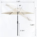 7.5Ft Patio Umbrella, Outdoor Umbrella Aluminum Market Table Umbrellas with Tilt, Crank and Sturdy Ribs for Lawn, Garden, Backyard and Pool