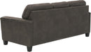 Queen Faux Leather Contemporary Sleeper Couch Gray