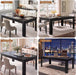 70" Rectangle Dining Table for 6-8, Wooden Kitchen Table, Black