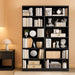 Bookshelf and Bookcase, 6-Tier Double Wide Bookshelves, Freestanding Display Storage Shelves, Tall Bookcases for Home Decor Bedroom, Living Room, Home Office,Black